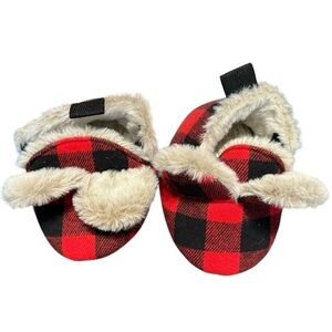 Cozy Checkered Kids Slippers with Faux Fur Lining